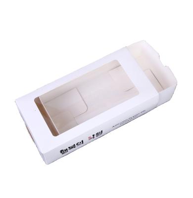 China Recycled Materials Printing Drawer Paper Box Custom Packaging Boxes With Clear PVC Window for sale