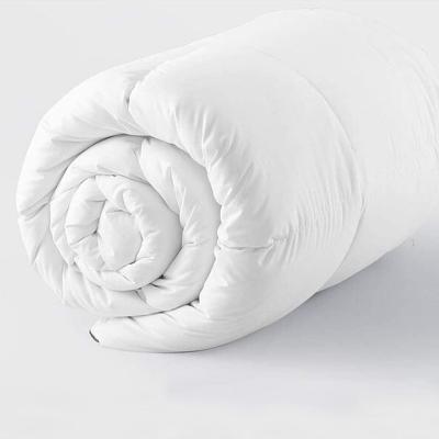 China Hot Sale Cheap Price Hotel Anti-allergy Single Needle Polyester Duvet Quilted Quilt Fiber White Comforter for sale