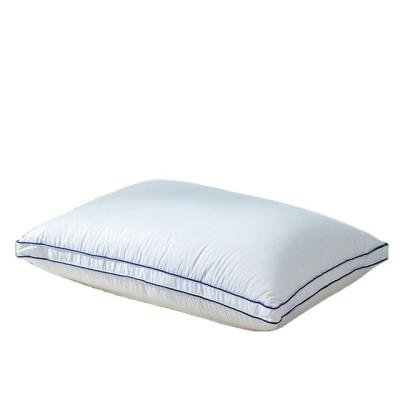 China New Design Good Quality Anti-Static Gusset Piping Hotel Pillow White Cotton Fabric Duck Down Feather Pillow for sale