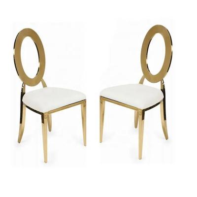 China Cheap Standard Customization Modern Gold Stainless Steel Round Back (Size) Adjustable Dining Dinner Wedding Chairs Events for sale