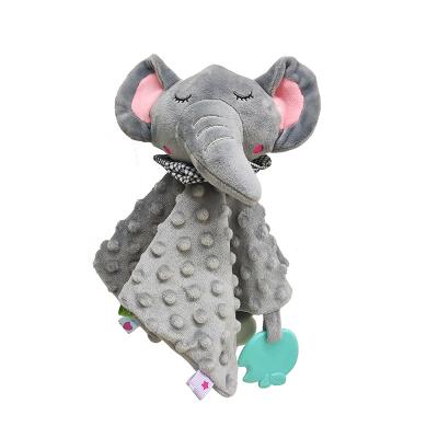 China Baby Accompany Baby Comfort Towel Toy Infant Animal Elephant Plush Soothing Soothing Gray for sale