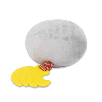 China Soft STUFFED Baby Rugby Ball Rattle Toys Plush Footballs With Soothing Teether Toy for sale