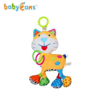 China Cheap Cat Animal Stuffed Animal Plush Music Stuffed Animal Hot Sale Toy Crib Hanging Toy for sale