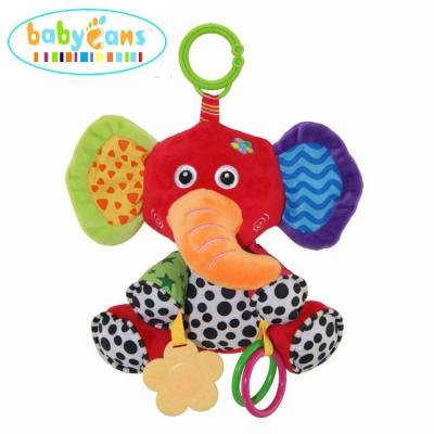 China Cute Stuffed Musical Red Elephant Plush Baby Babfans Soft Music Toys Hanging Toys For Babies for sale