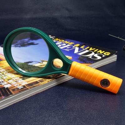 China Factory Direct Sale 60mm Double 3X Lens Ping Pong Style Plastic Handle Plastic Frame Magnifier for sale