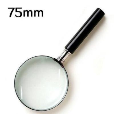 China Metal Frame 3X Magnification 75mm Lens Semimetal Glass Reading Magnifier 3X And ​​ABS for sale