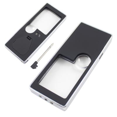 China Multifunctional Plastic Frame 3X/10X Mini Pen Magnifier With Light for sale