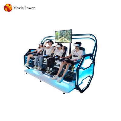 China Movie Power 9D VR Cinema Simulator 4 Person Roller Coaster Virtual Reality Arcade Game Machine for sale