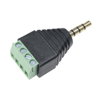 China Customized High Quality 3.5mm Audio Adapter 4 Conductor Terminal Male Audio Plug Adapter for sale