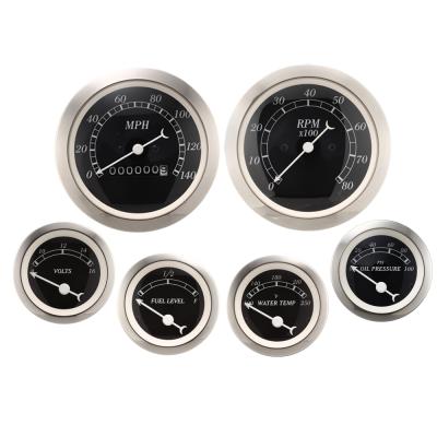 China Classic Design 85mm Series Black Face Needle Gauge White 52mm Kit 6 Meters Contain Mechanical Tachometer Tachometer Water Temperature Volt for sale