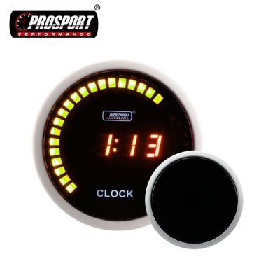 China Universal 52mm Prosport 12V Full Set Red Digital LED Vehicle Automobile Car Clock Gauge 52mm for sale