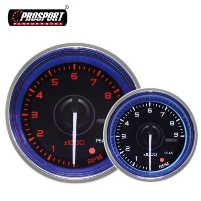 China Universal Analog Display Tachometer RPM Gauge 9000 RPM Warning Reminder 52mm Crystal Blue Series Universal Digital Backlight/Peak Dual Colors White And Amber for sale