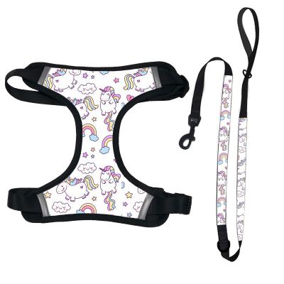 China Personalized Sublimation Blank Dog Collar With Matching Empty Dog Leash Plain Dog Harness for sale