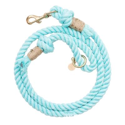 China DETACHED Durable Double Rope Dog Leash Braided Cotton Dog Rope Leash And Collar for sale