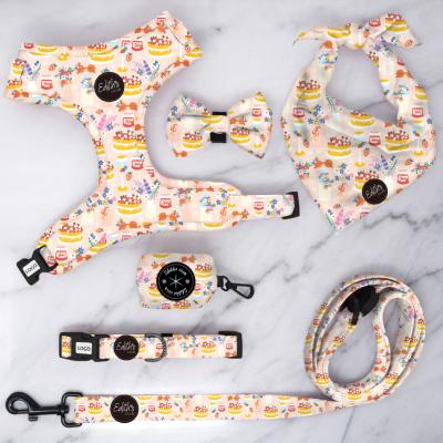 China Wholesale Custom Padded Dog Harness Leash And Collar Set With Custom Designs for sale