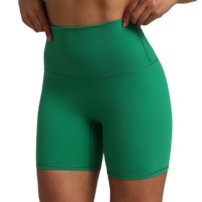 China Anti-wrinkle 2024 Hot Selling Custom Sexy V Back Nylon Gym Yoga Shorts for Women High Quality Quick Dry Workout Sports Shorts for sale