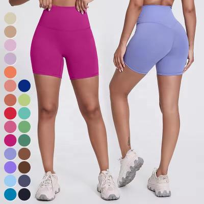 China Anti-wrinkle Custom Logo Womens Clothing Stretchy Butt Lift Workout Shorts High Waist Short Sports Leggings Gym Fitness Yoga Shorts For Women for sale