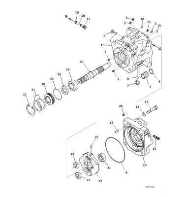 China Excavator WA380Z-6 Hydraulic Main Pump 708-1W-00490 7081W00490 For Wheel Loader WA380Z-6 for sale