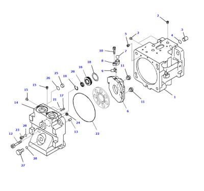 China Excavator 708-1S-00970 Hydraulic Main Pump Assembly 7081S00970 For Wheel loader Komatsu WA380 WA430 WA470 WA480 for sale