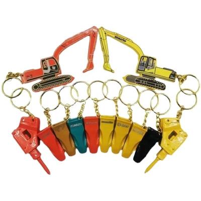 China Creative Metal 3d Excavator Bucket Tooth Model Keychain Perfect for Construction Works for sale