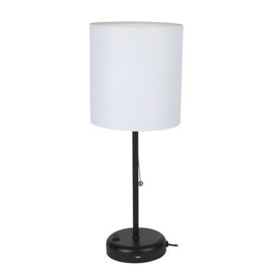 China Amazon Amazon Lamps Decor Fabric Shade Pull String Switch Desk Lamp Easy Clean Hot Selling Home USB Port Led Desk Lights for sale