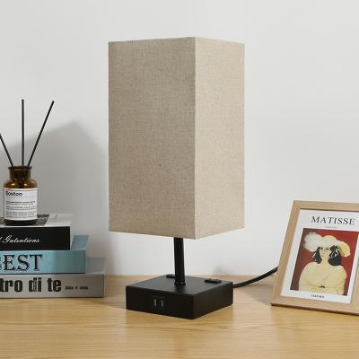 China Morden Factory Sale Modern Various Reading Classic Touch Control Table Lamp With 2USB&2 Plugs for sale