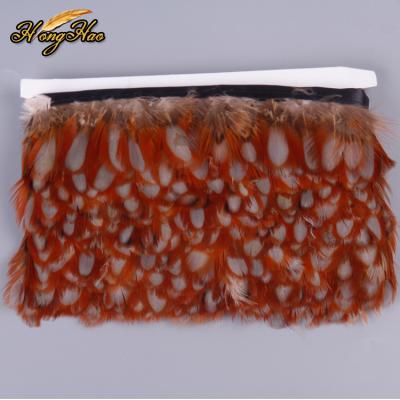 China Feather Factory Wholesale Cheap Pheasant Feather Trim Natural Fringe Feather For Decorative Crafts Feather Dress for sale