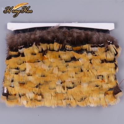 China Hot Selling Feather 6-8cm Pheasant Feathers Trim Natural Fringe Feather For Decorative Crafts Plumas Feather Dress for sale