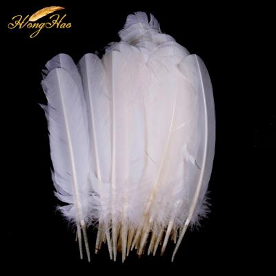 China Guinea fowl feathers wholesale 28-32cm white turkey feathers open decorative natural turkey feathers for sale for sale