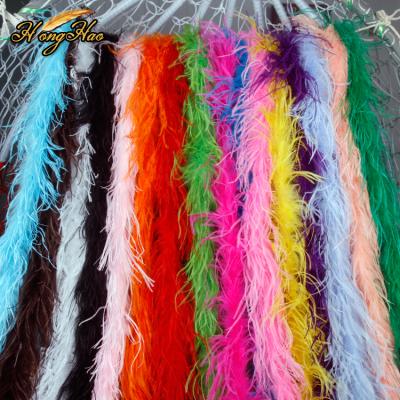 China White boa Feather 1-4ply Ostrich feather boa trim fabric feather boa taper decoration feather material for necklace decoration for sale