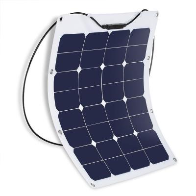 China Solar Home System 50 Watt 18V Solar Panel PV Module Solar Panel Flexible Outdoor Sea Yacht With TUV Certificate for sale