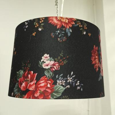 Cina Printed flower velvet shade with copper inner in vendita