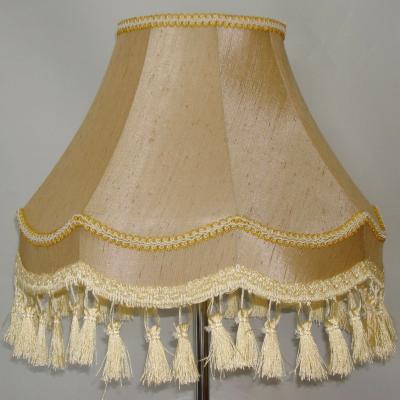 Cina Fringed Hard Back TC Fabric Classical Lamp Shades Victoria Drum / tapered in vendita