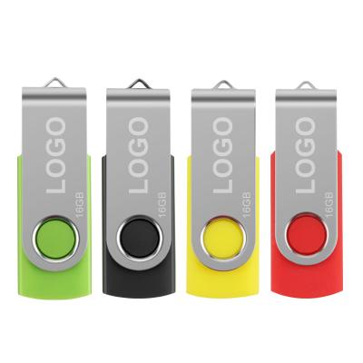 China Hot Selling Free Enterprise Custom Logo 16GB Metal USB Turning Flash Pen Memory Stick USB 3.0 Drive for sale