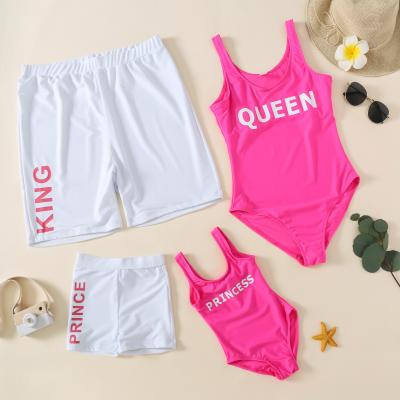 China 2021 Breathable Mommy And Me Dad Matching Daughter Son Mom Swimwear Breathable Family Swimwear Solids Family Beach Gear Family Swimwear for sale