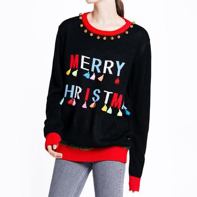 China Good Price China Anti Wrinkle Korean Ugly Christmas Sweater Custom Made Ladies Sweater Knit Jacquard Sweaters for sale