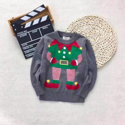 China custom pattern Christmas Logo Autumn Winter Warm Knitting Jacquard Anti-wrinkle Boy's Mini Pullover Sweater Sweater for sale