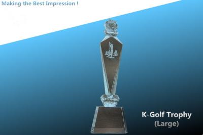 China Glass trophy/glass awards/decoration made of glass/golf award/golfer award/crystal award for sale