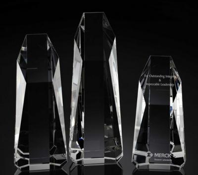 China excalibur crystal tower award/3d laser engraving tower crystal award/tower crystal trophy à venda