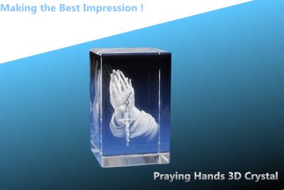 China Praying Hands 3D Crystal/3D CRYSTAL TRAIN/3D CRYSTAL CUBE/BLANK CRYSTAL RECTANGLE AWARD for sale