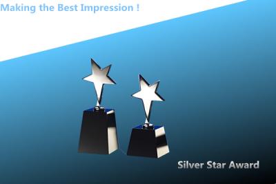 China corporation crystal awards/coporation silver star awards/silver star with crystal base for sale