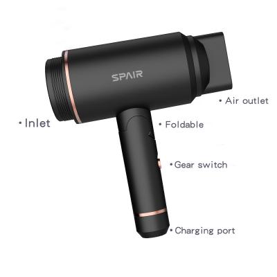 China Custom Portable Travel Revair Ionic Rechargeable High Speed ​​Foldable Cordless Hair Dryer Cordless Hair Dryer Foldable for sale