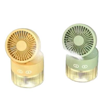 China Water Mist Cooling Water Humidifier Led Night Light Rechargeable Portable Mini Mist Fan for sale