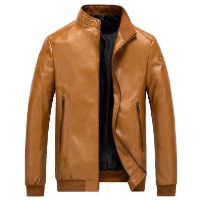 China QUICK DRY Oversized Jacket Fashion Autumn Winter High Quality Men Solid Color PU Leather Jacket Coats for sale