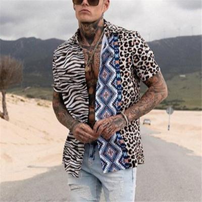 China 2021 summer casual short sleeve men's loose shirt anti-pilling printed shirts for men's fashion clothes for sale