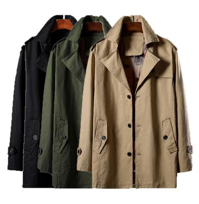 China Custom Anti-wrinkle Fashion Men Single Breasted Ditch Coat Long Casual Turn Down Collar Man Plus Size Jackets Outerwear for sale