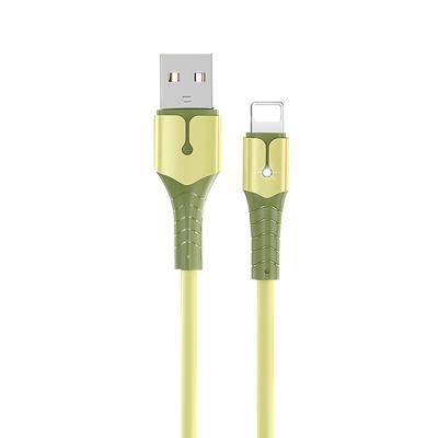 China Smart Chip Bestselling MFI Steel Wire Silicone 20W Super Durable Braided Palladium USB Data Line / Liquid Soft Rubber Smart Indicator USB Fast Charging Cable for sale