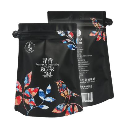 China China 250g Coffee Bag Pouches Moisture Proof Soft Packaging Matt Finish Black Ziplock Roasted for sale