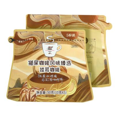 China Wholesale Disposable Resealable Recycle Stand Up Food Packaging Pouch Ziplock With Valve Zipper Pot Shaped Coffee Bean Packaging Bags for sale