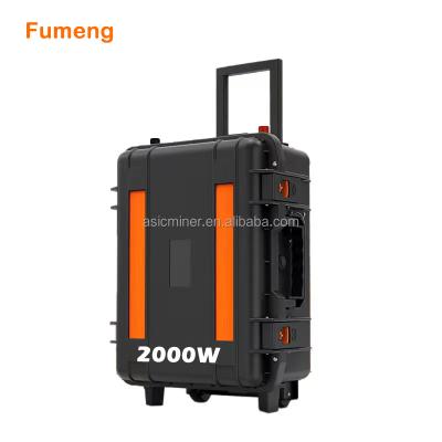 China Lifepo4 2000W Battery Remote Control Trolley Type Solar Generator System 2000w Portable Power Station For Outdoor Camping for sale